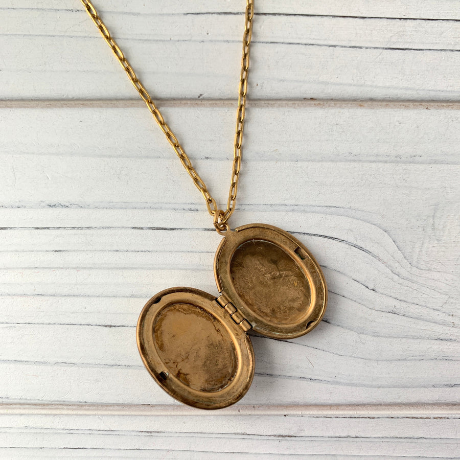 Lenora Dame Mini Mosaic Sparrow Locket Necklace