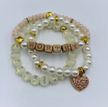 Lenora Dame Worthy 3-Piece Stretch Bracelet Set - Limited Special Release