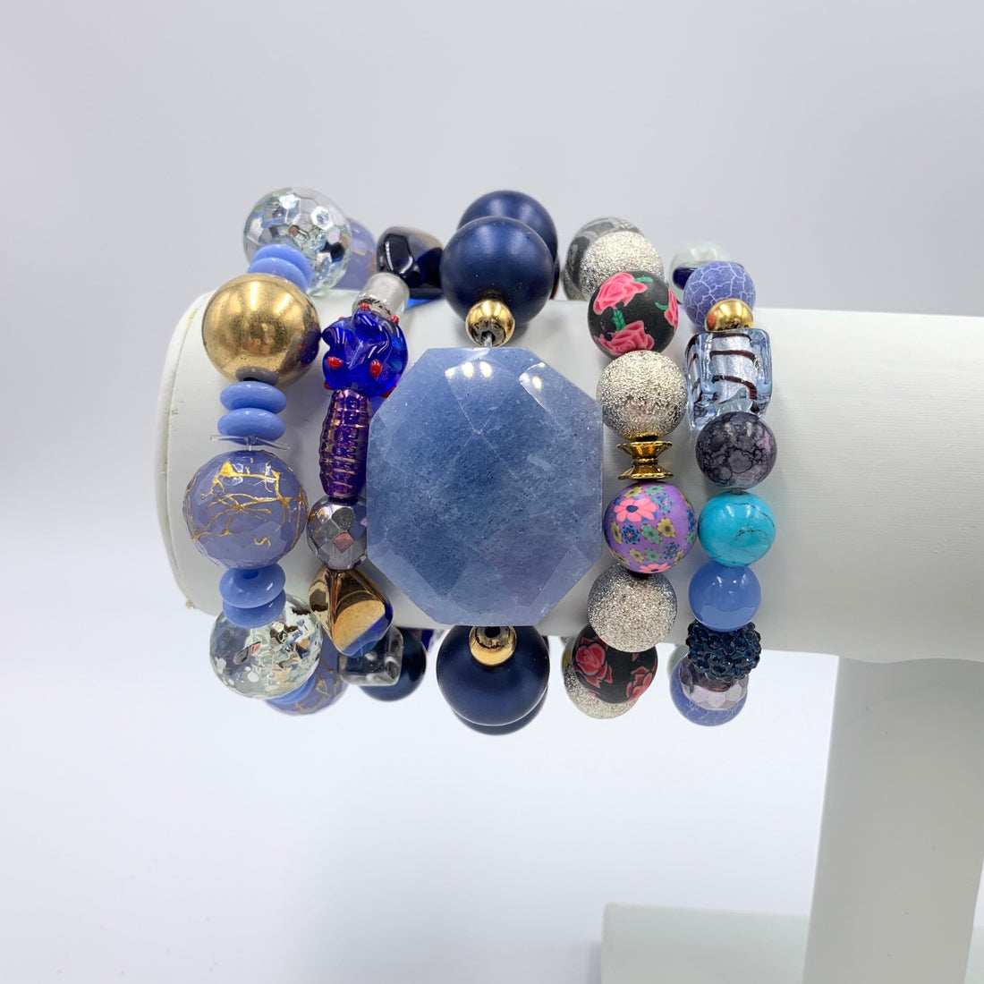 Lenora Dame 5-Piece Blue Moon Stretch Bracelet Set One of a Kind