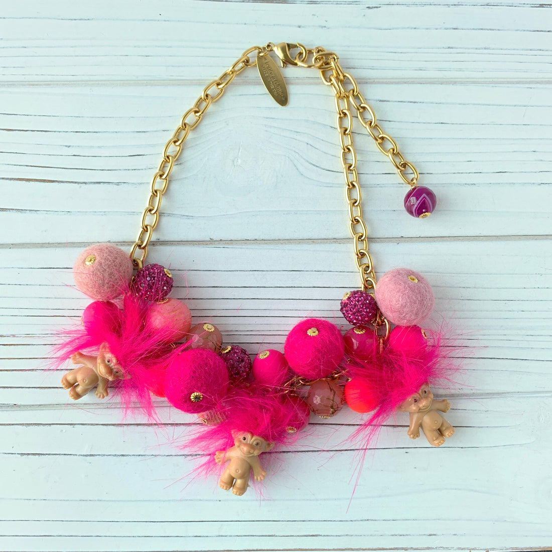 Lenora Dame Pink Troll Necklace