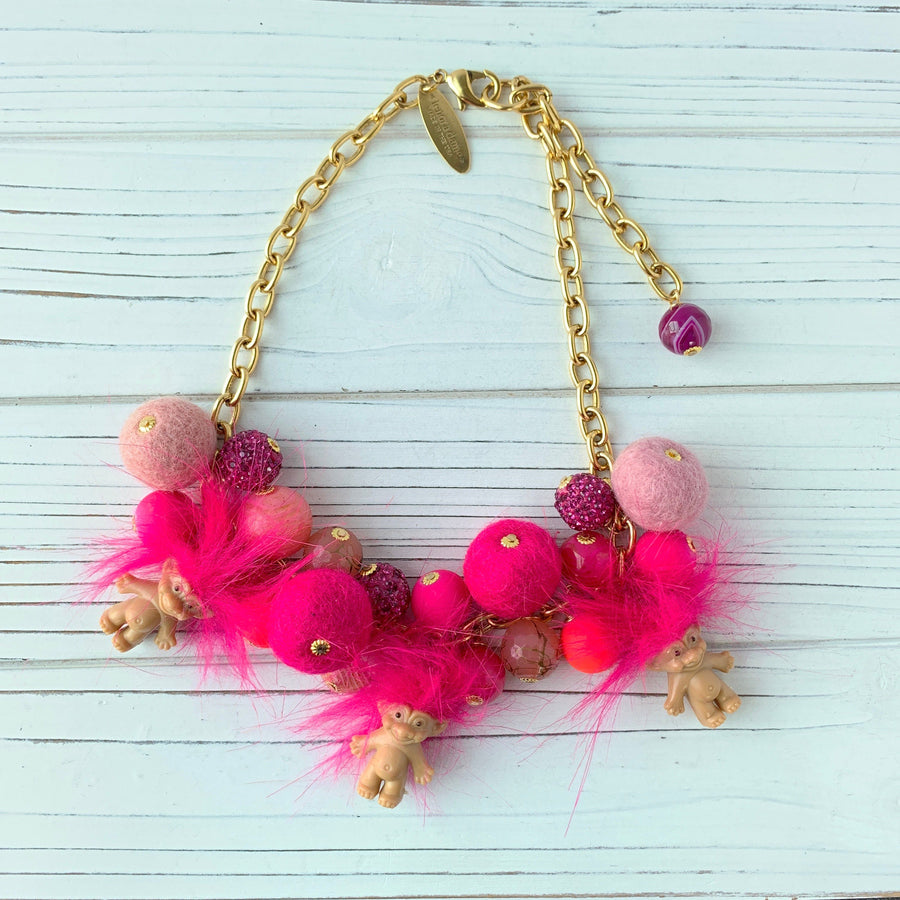 Lenora Dame Pink Troll Necklace