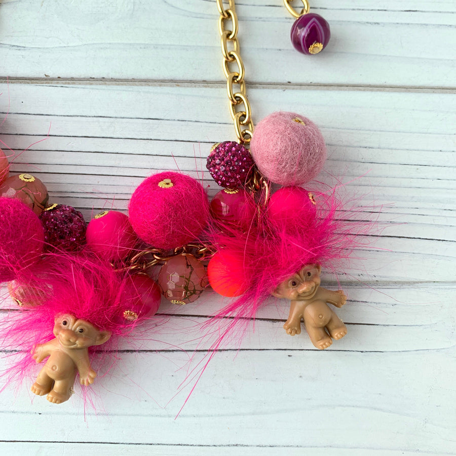 Lenora Dame Pink Troll Necklace
