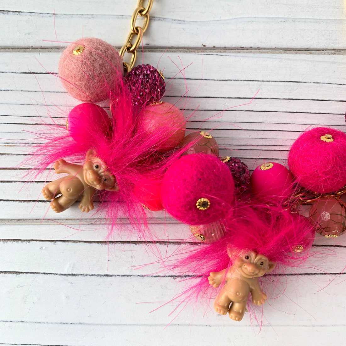 Lenora Dame Pink Troll Necklace