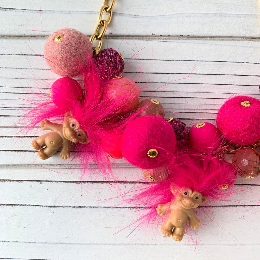 Lenora Dame Pink Troll Necklace