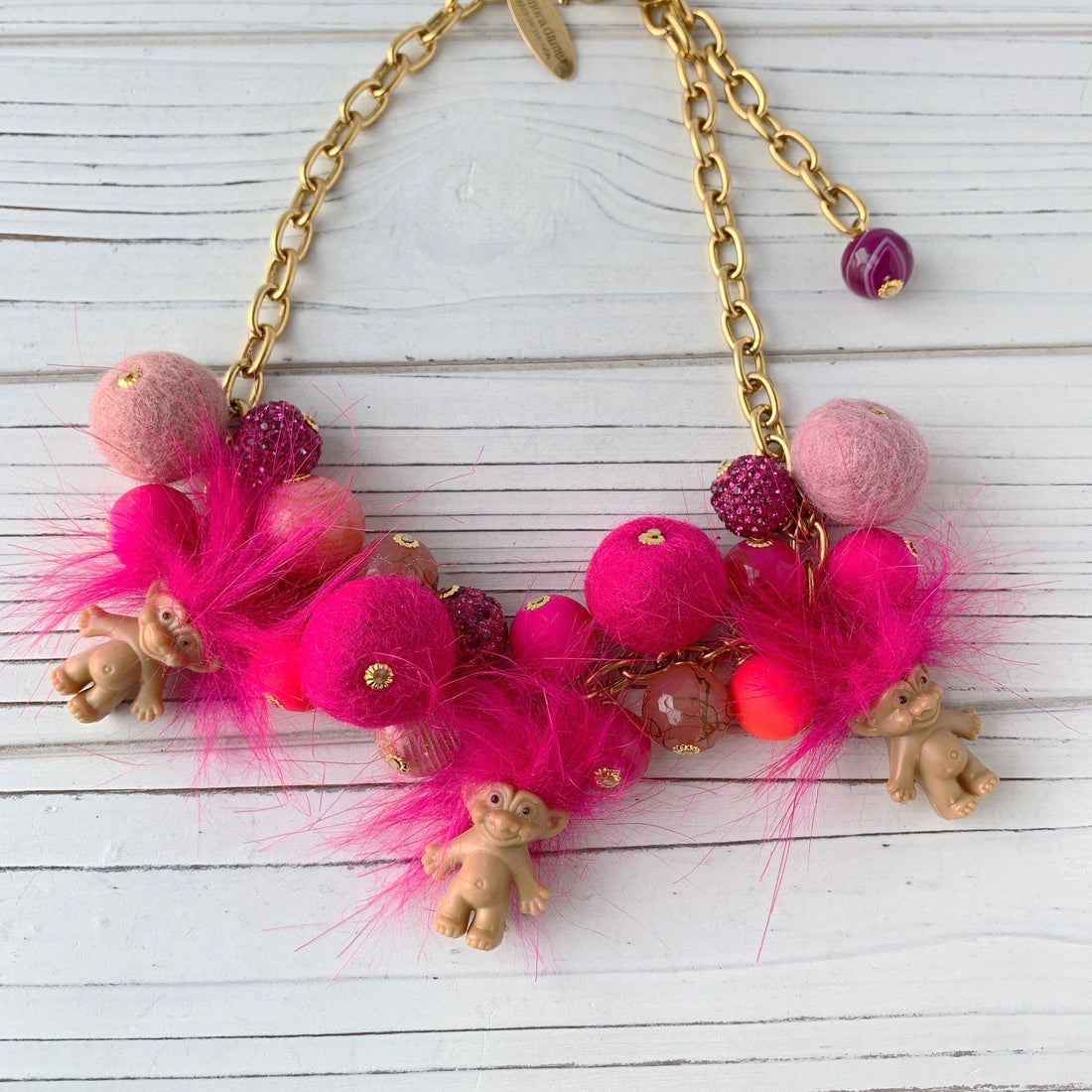 Lenora Dame Pink Troll Necklace