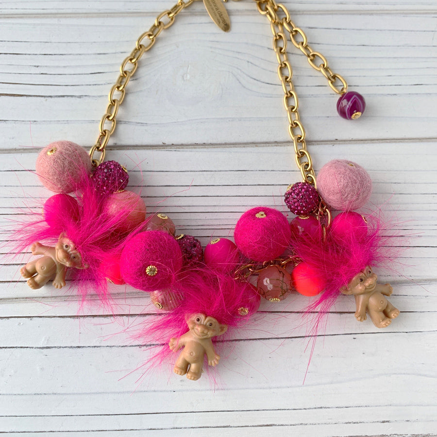 Lenora Dame Pink Troll Necklace
