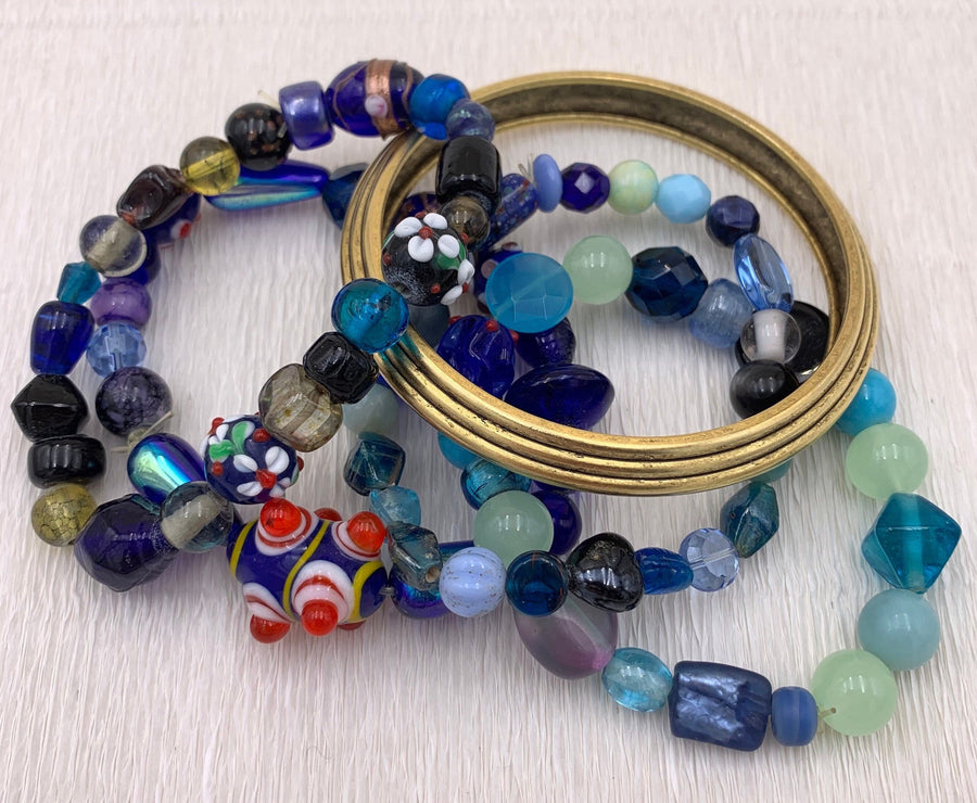 Lenora Dame 5-Piece Deep Blue Sea Stretch Bracelet Set