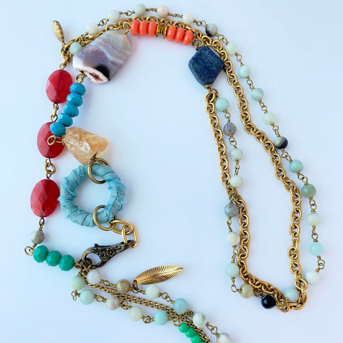 Lenora Dame Mixed Media Party Girl Boho Necklace