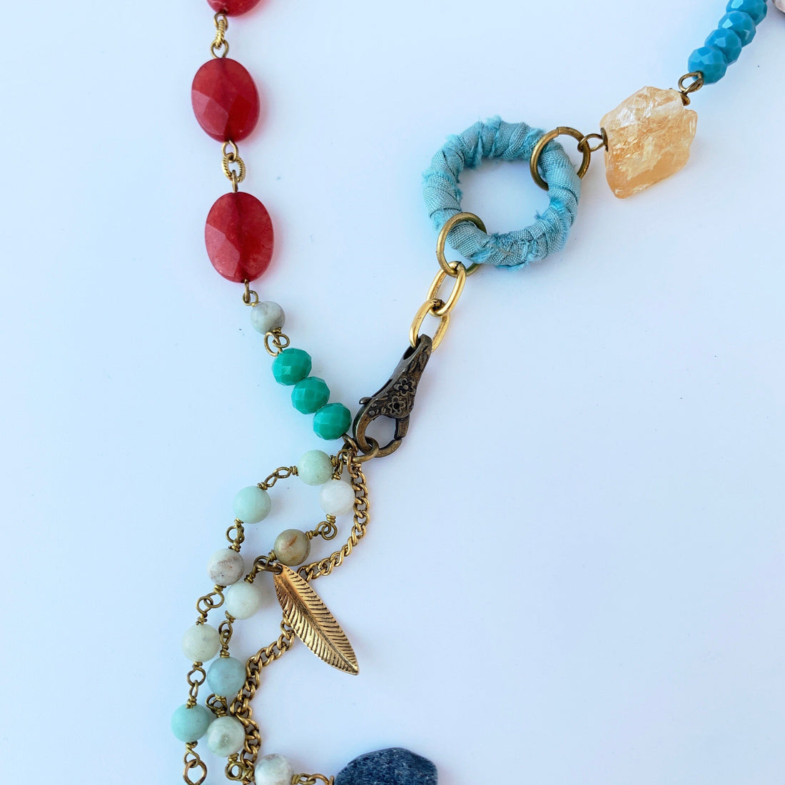 Lenora Dame Mixed Media Party Girl Boho Necklace