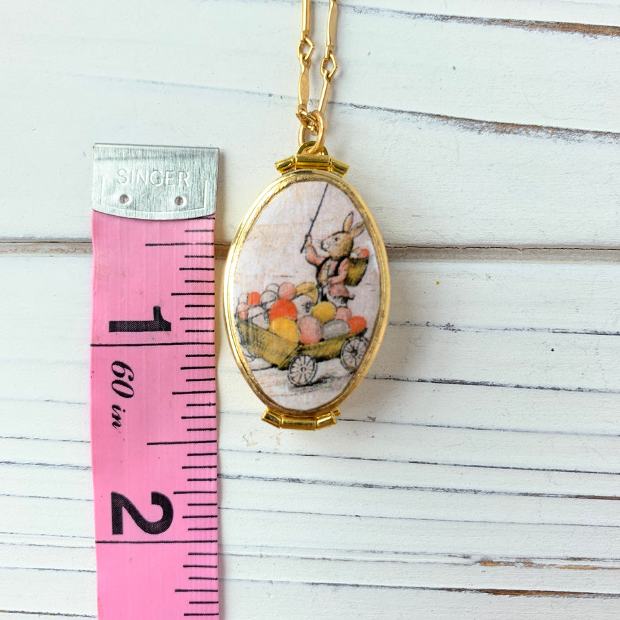 Lenora Dame Easter Bunny Locket Pendant Necklace