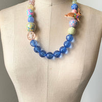 Lenora Dame Easter Bunny Queen Mum Statement Necklace in Dreamy Blue