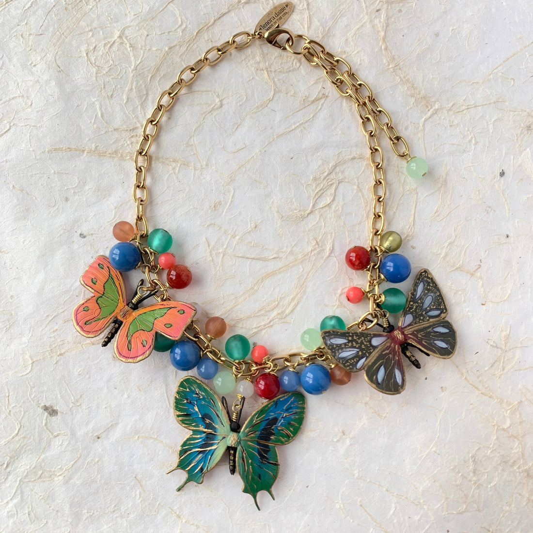 Lenora Dame Gilded Butterfly Statement Necklace