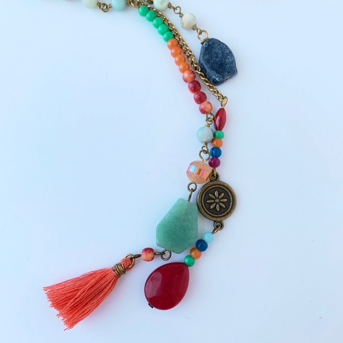 Lenora Dame Mixed Media Party Girl Boho Necklace