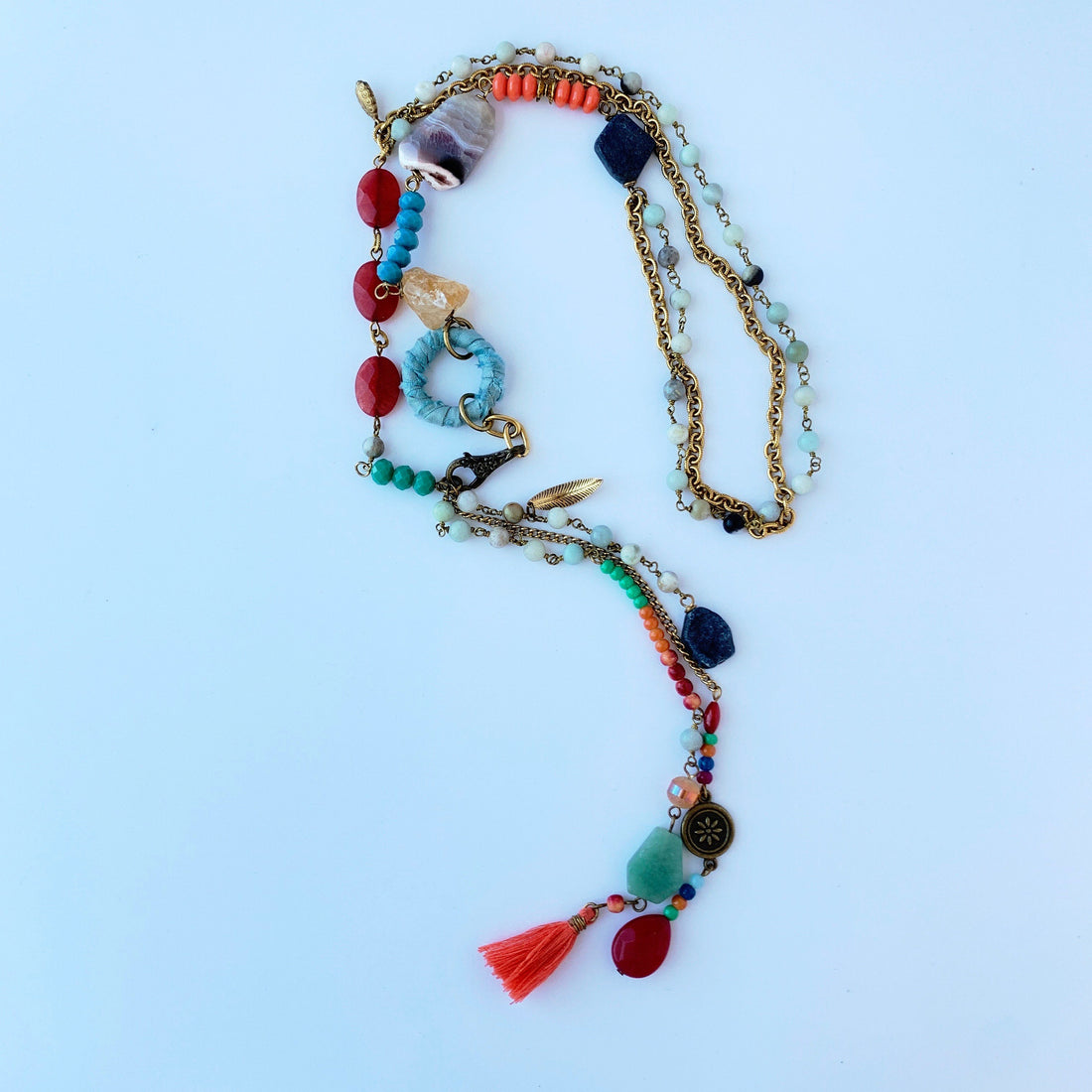 Lenora Dame Mixed Media Party Girl Boho Necklace