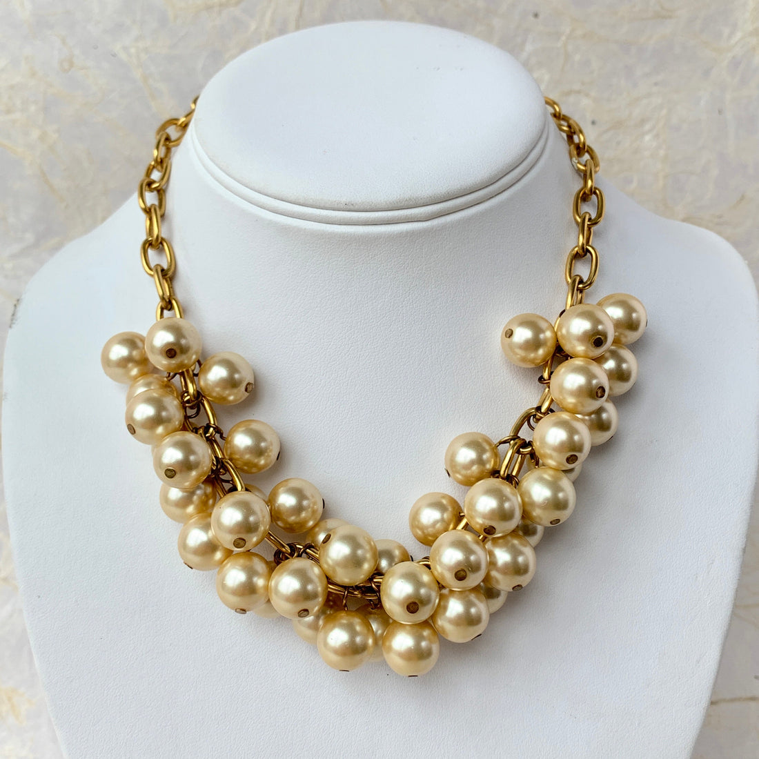 Lovely Antique Pearl Cluster Choker Necklace Set - DREAMJWELL - 384845