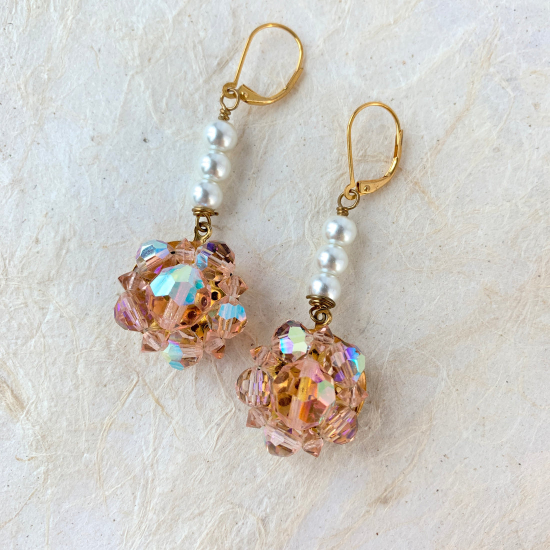 Lenora Dame Upcycled Earrings with Vintage Earring Piece - One-of-a-Kind