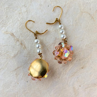 Lenora Dame Upcycled Earrings with Vintage Earring Piece - One-of-a-Kind