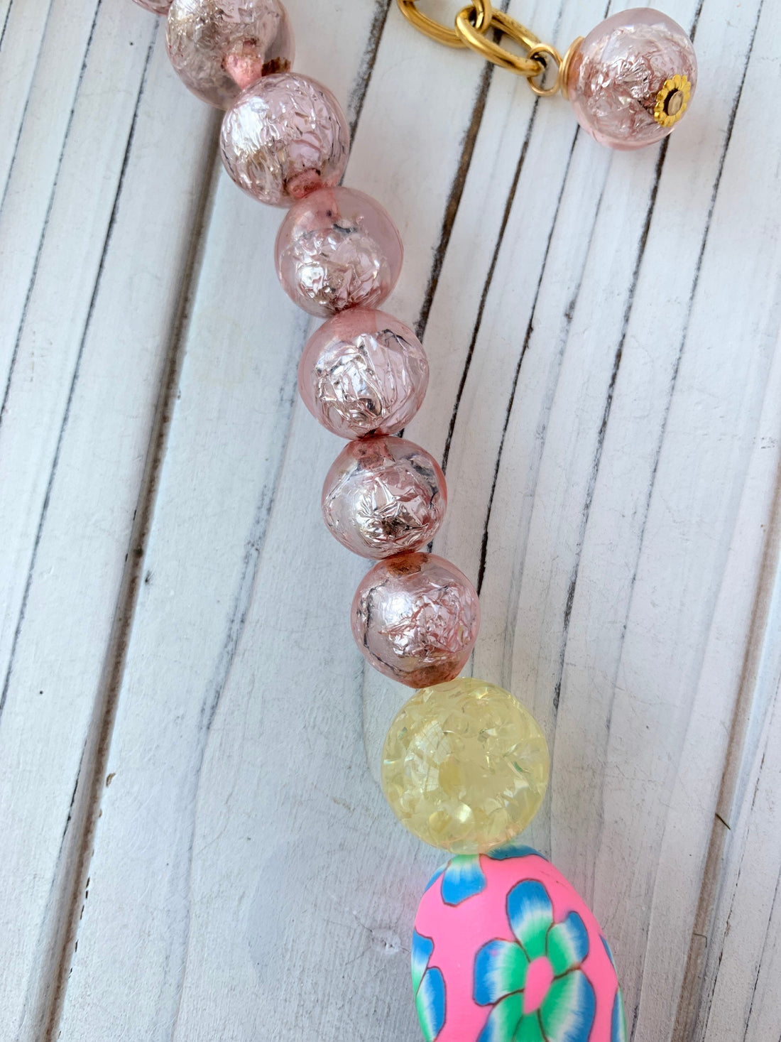 Lenora Dame Easter Bunny Queen Mum Statement Necklace in Dreamy Blue