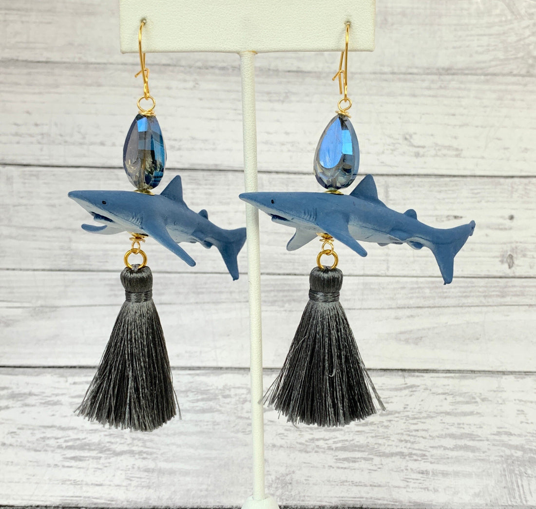 Lenora Dame Shark Tassel Earrings