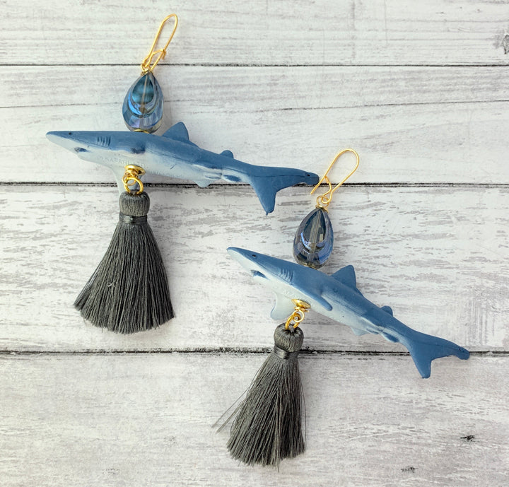 Lenora Dame Shark Tassel Earrings