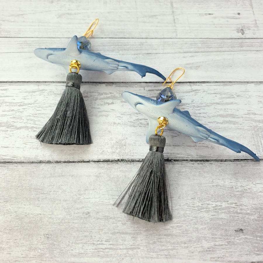 Lenora Dame Shark Tassel Earrings