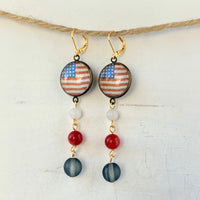 Lenora Dame Proud To Be An American Earrings - American Flag Earrings