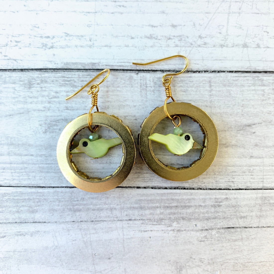Lenora Dame Bye Bye Birdie Swarovski Rhinestone Earrings in Peridot