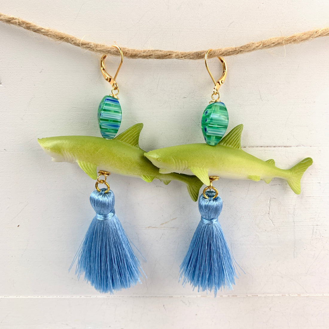 Lenora Dame Coastal Waters Shark Statement Earrings - LAST FEW!