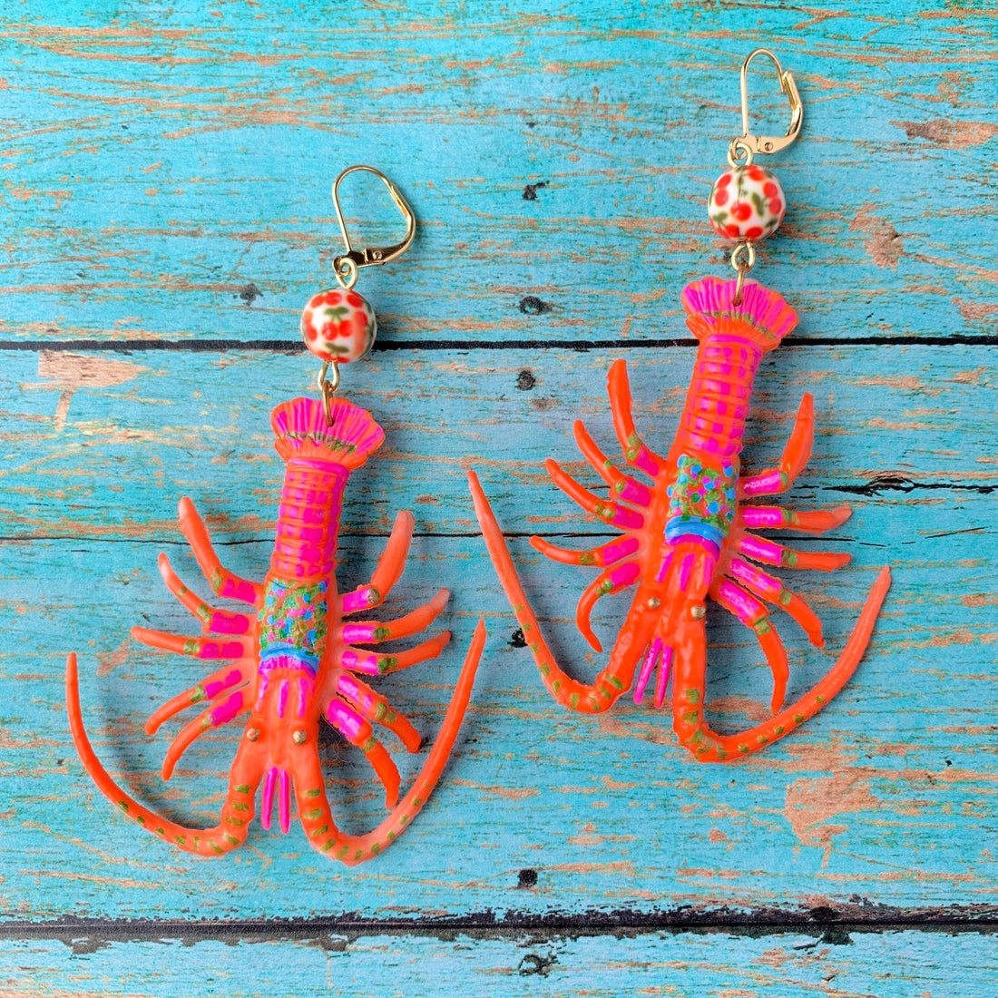 Lenora Dame Rock Lobster Statement Earrings