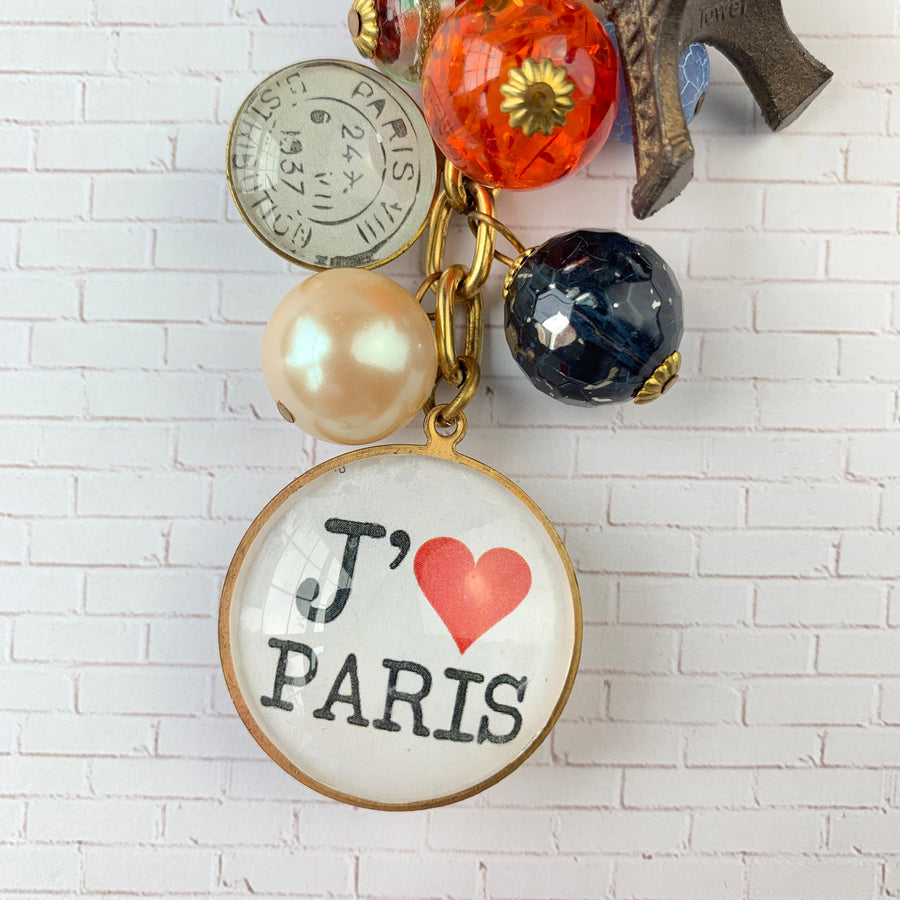 Lenora Dame I Love Paris Purse Bag Charm - Eiffel Tower Keychain Charm