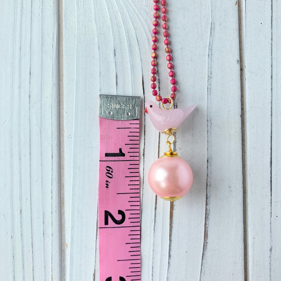 Lenora Dame Tweetie Pearl Pendant Necklace in Blush