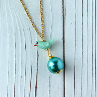 Lenora Dame Tweetie Pearl Pendant Necklace in Aqua