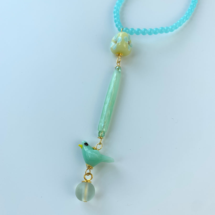 Lenora Dame Mint Birdie Pendant Necklace