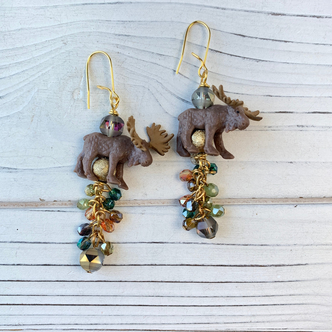 Lenora Dame Tiny Mr & Mrs Moose Earrings