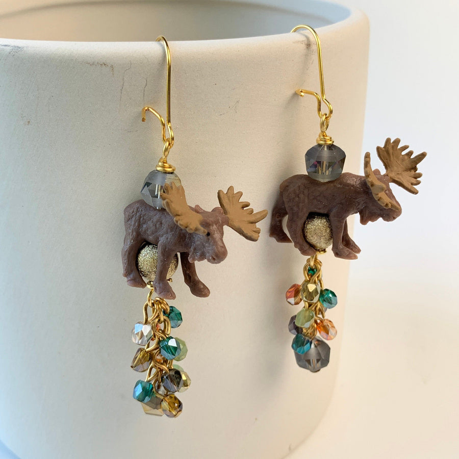 Lenora Dame Tiny Mr & Mrs Moose Earrings