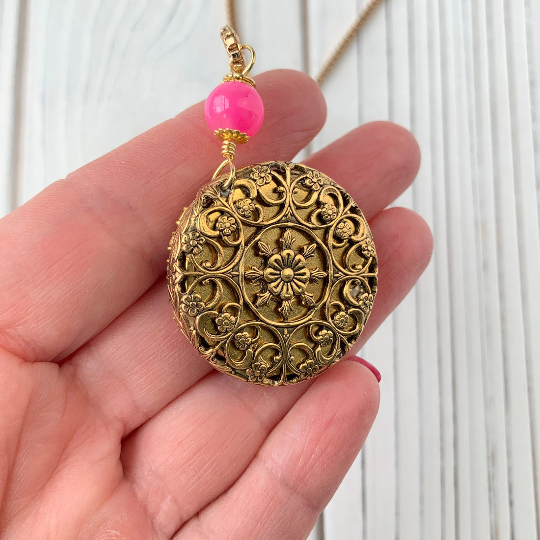 Lenora Dame Pink Moon Pendant Necklace - Only 2 Available!