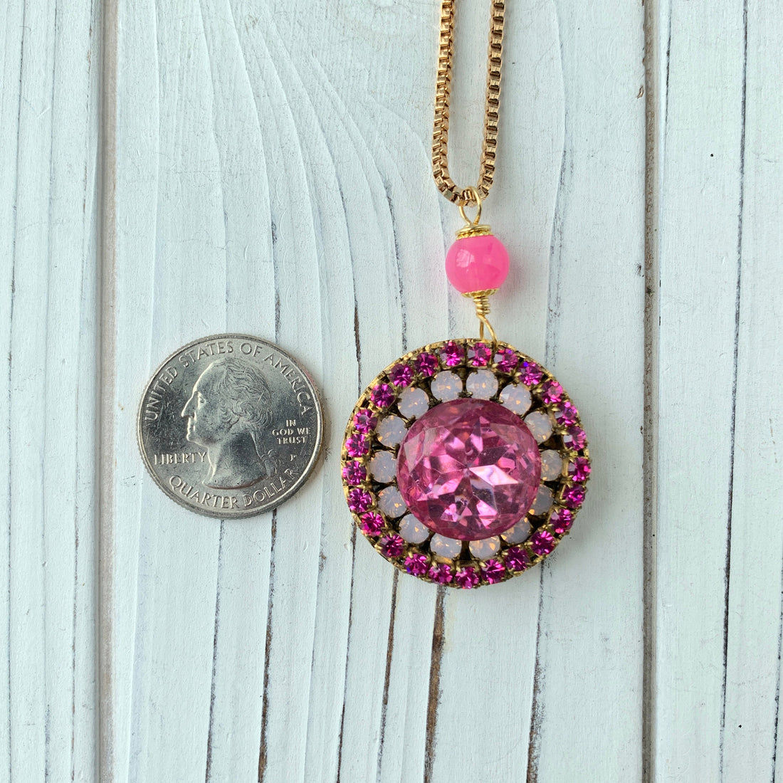 Lenora Dame Pink Moon Pendant Necklace - Only 2 Available!