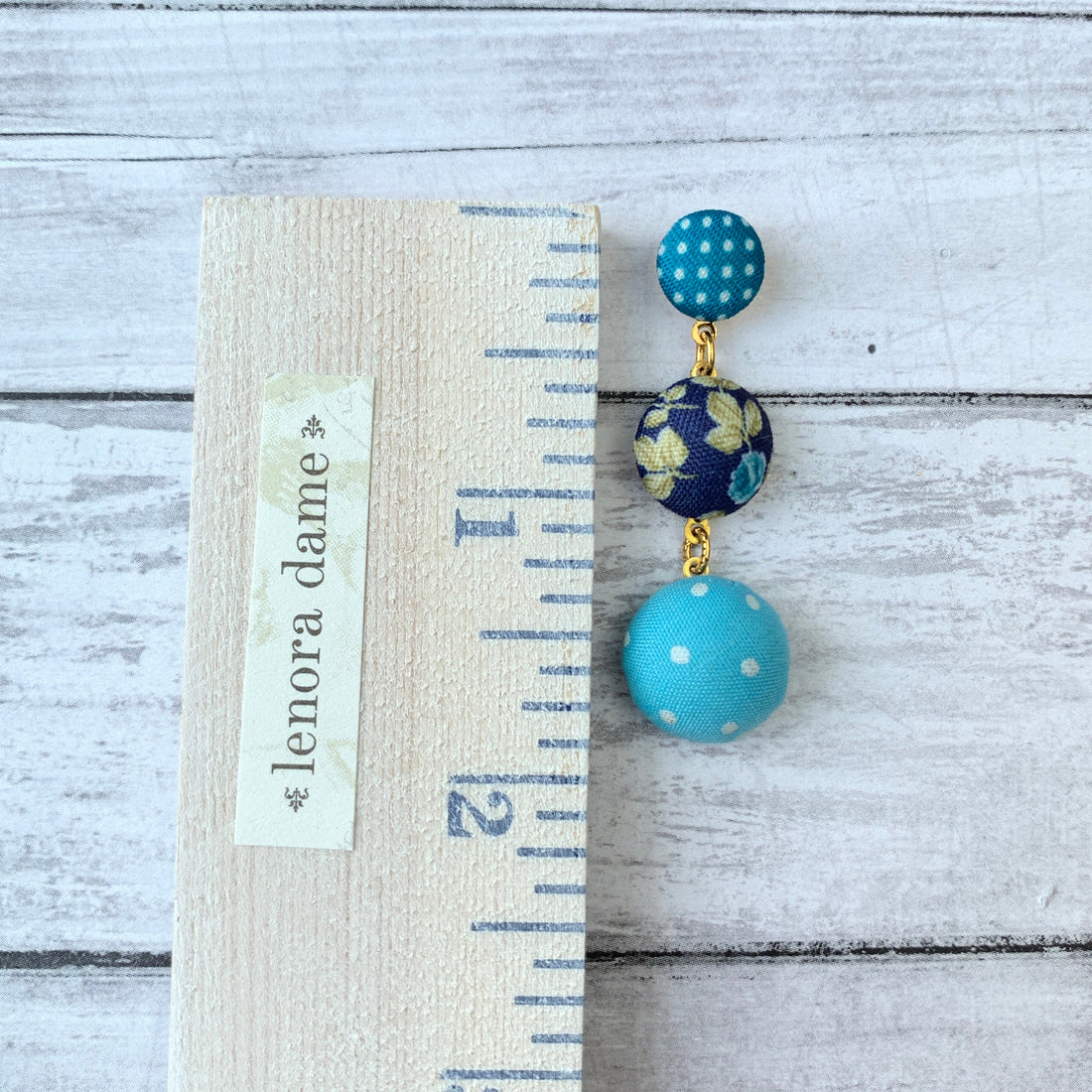 Lenora Dame Cute As A Button Earrings in Cornflower Blue