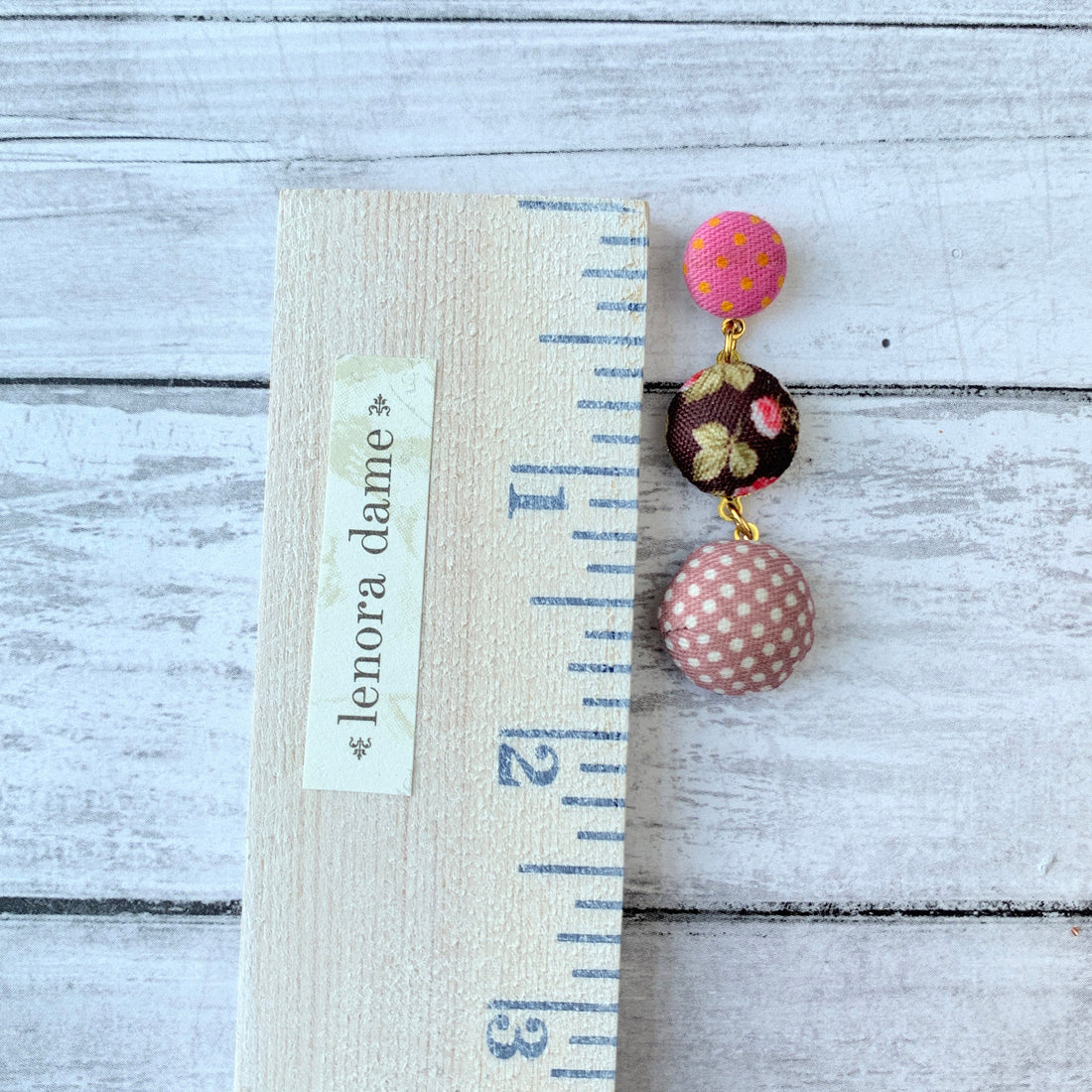 Lenora Dame Cute As A Button Earrings in Blush
