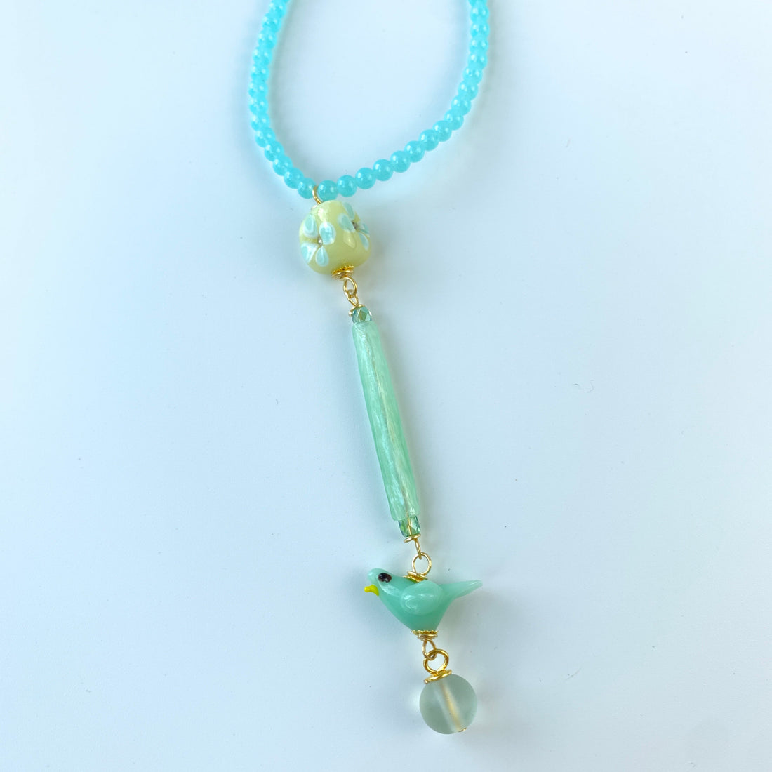 Lenora Dame Mint Birdie Pendant Necklace