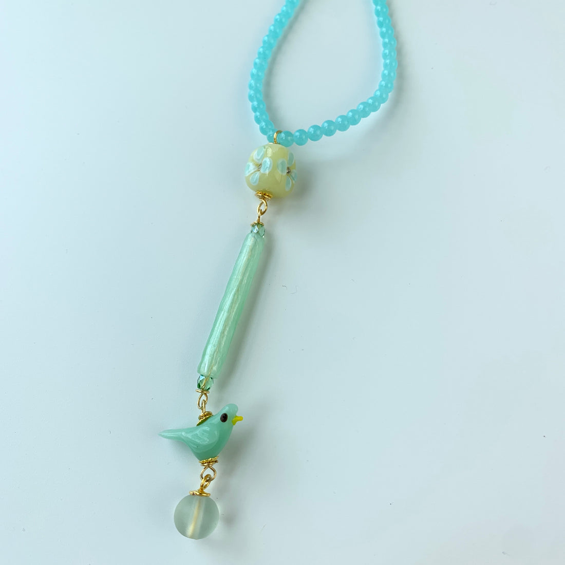 Lenora Dame Mint Birdie Pendant Necklace