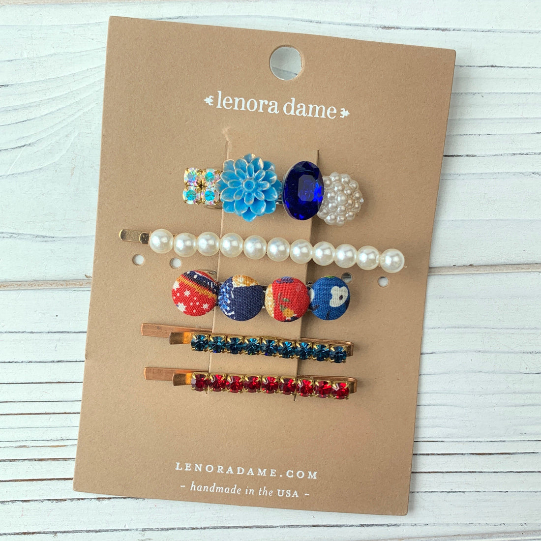 Lenora Dame Cute As A Button One of a Kind Hair Set in Firecracker