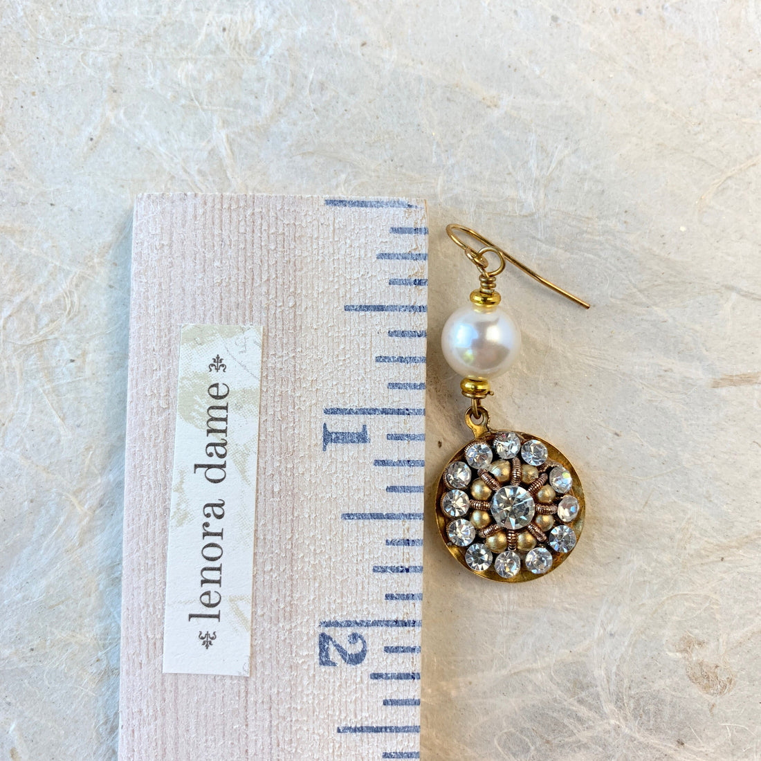 Lenora Dame Star Struck Rhinestone Pearl Earrings