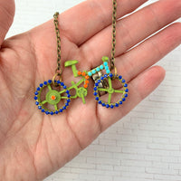 Lenora Dame Bling Bicycle Pendant Necklace