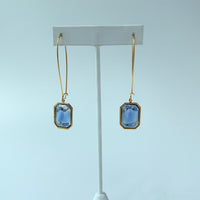 Lenora Dame Vintage Givre Glass Cab Earrings