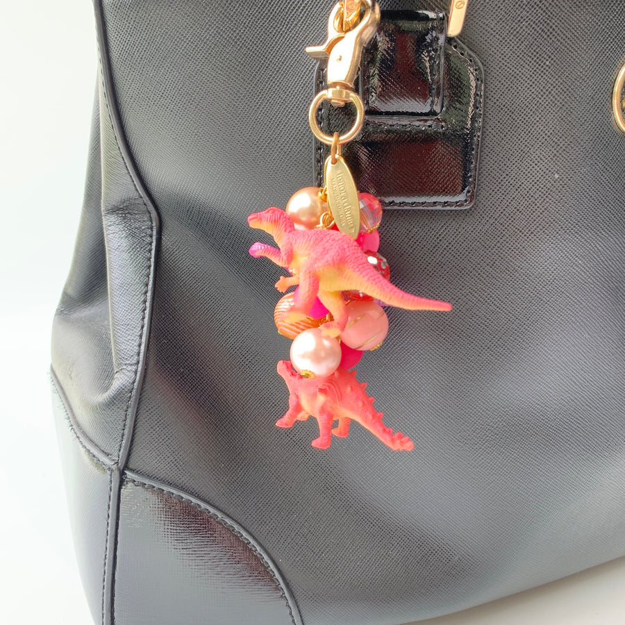 Lenora Dame Favorite Dinosaur Bag Purse Charm Keychain in Taffy