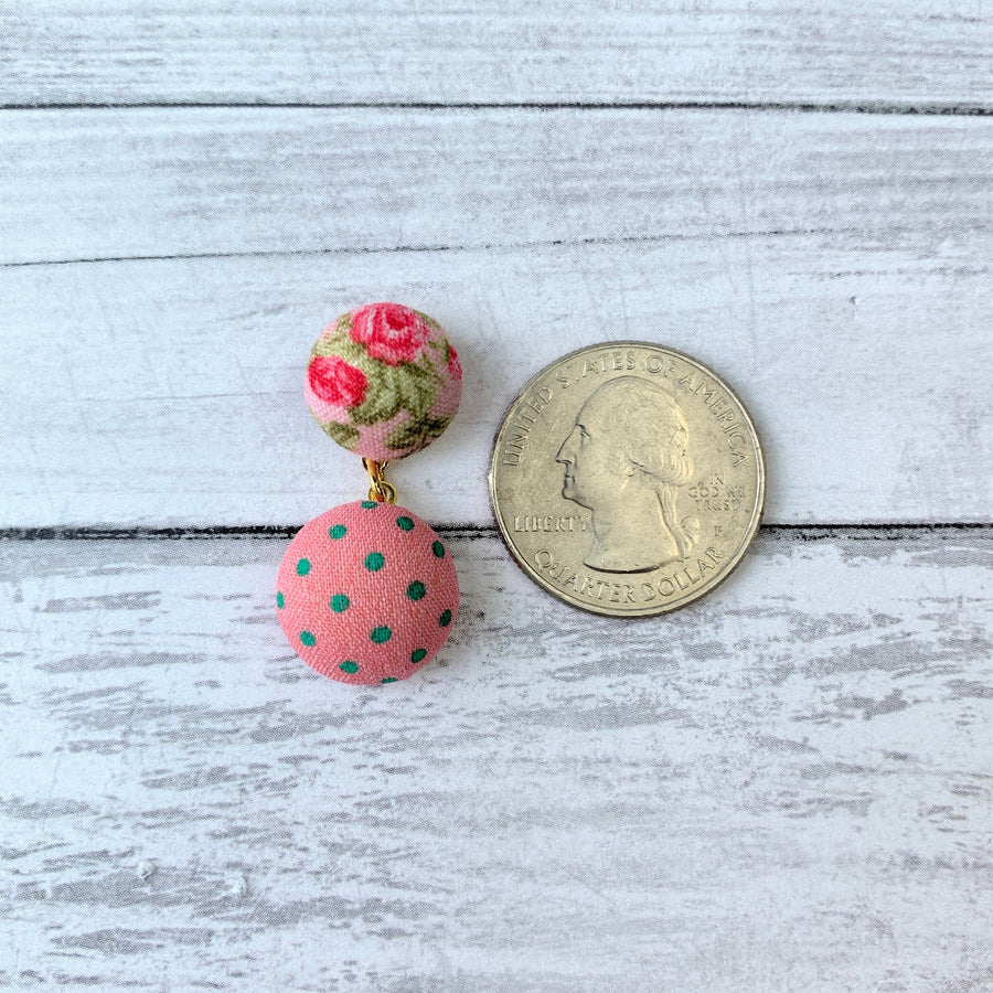 Lenora Dame Cute As A Button Earrings in Light Rose