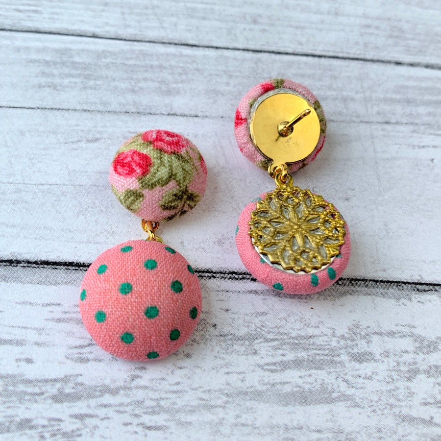 Lenora Dame Cute As A Button Earrings in Light Rose