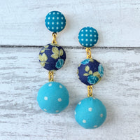 Lenora Dame Cute As A Button Earrings in Cornflower Blue