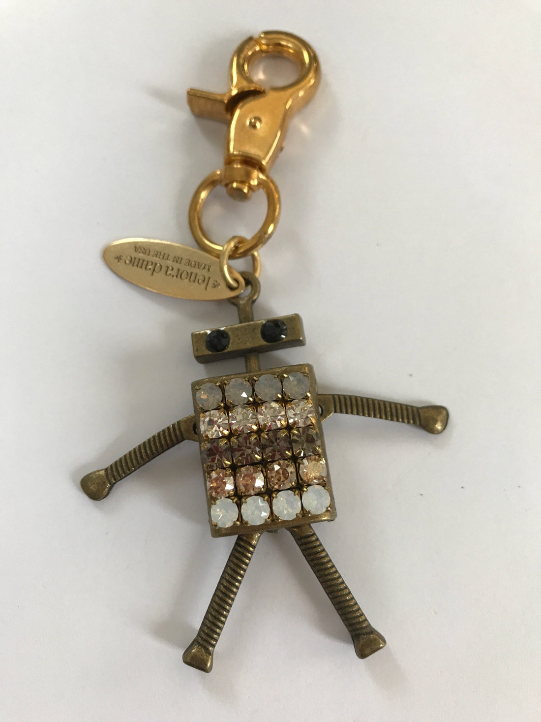 Lenora Dame Rhinestone Robot Purse Keychain Charm - 2 Color Options Available - LAST FEW!